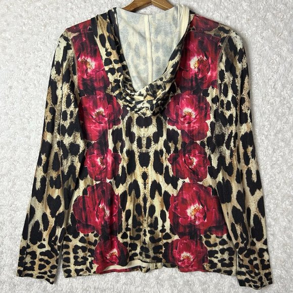 Chico's Animal Floral Print Zipper Up Jacket Size 1 - Picture 5 of 5